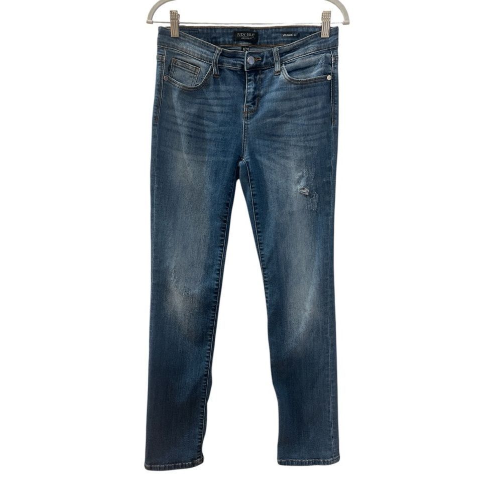 ✅SOLD✅Judy Blue Joshua Dark wash Straight Leg Cuffed Jean Size 9/29 - Picture 2 of 8